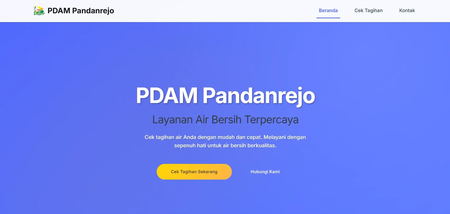Tangkapan layar Tagihan PDAM Pandanrejo (pamdesku.com)